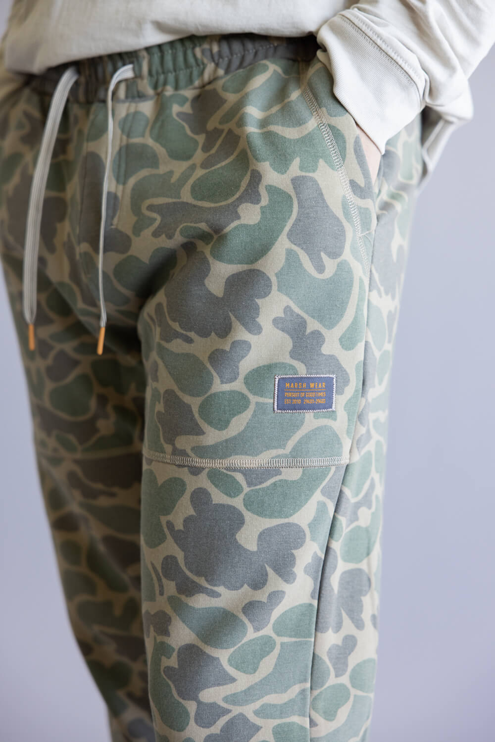 Marsh Wear Fireside Fleece Pants for Men in Green Mallard Camo 