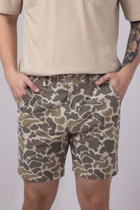 Marsh Wear Prime Hagood 8” Shorts for Men in Khaki Mallard Camo