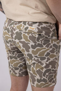 Marsh Wear Prime Hagood 8” Shorts for Men in Khaki Mallard Camo