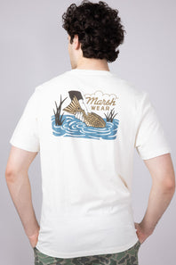 Marsh Wear Release Fish T-Shirt for Men in Vintage White