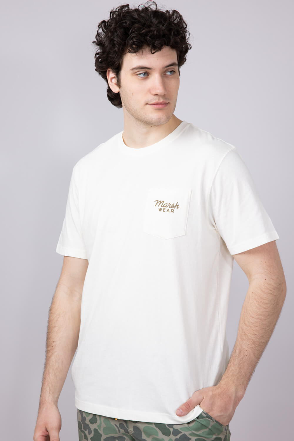 Marsh Wear Release Fish T-Shirt for Men in Vintage White