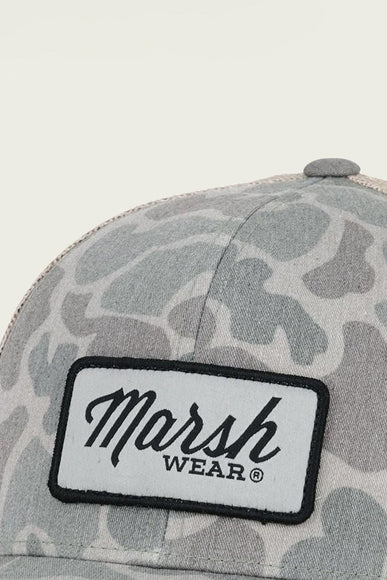 Marsh Wear Camo Script Hat for Trucker Men in Green