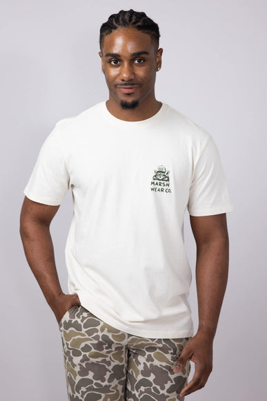 Marsh Wear Stay Awhile Raccoon T-Shirt for Men in White