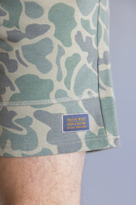 Marsh Wear Sweatshorts for Men in Green Mallard Camo