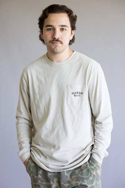 Marsh Wear Red Catch Long Sleeve Shirt for Men in Stone