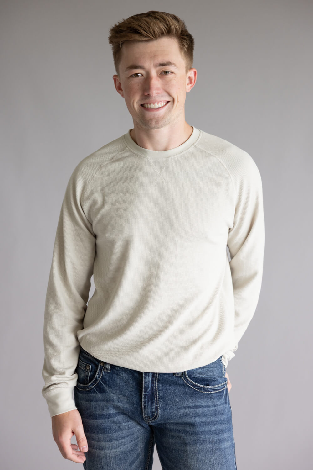 Marsh Wear Surfside Waffle Shirt for Men in Pelican Heather 