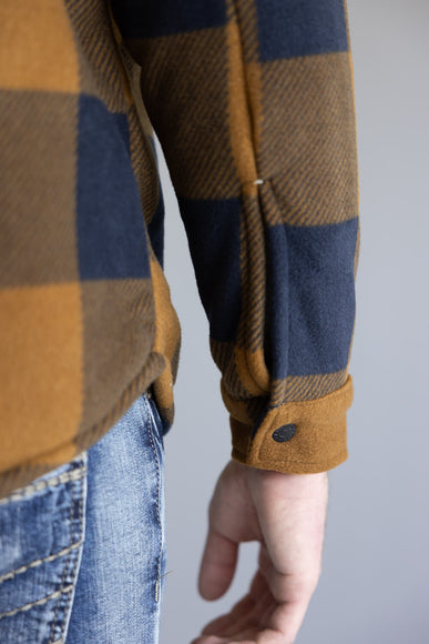 Sherpa Lined Polar Hooded Shacket for Men in Wood