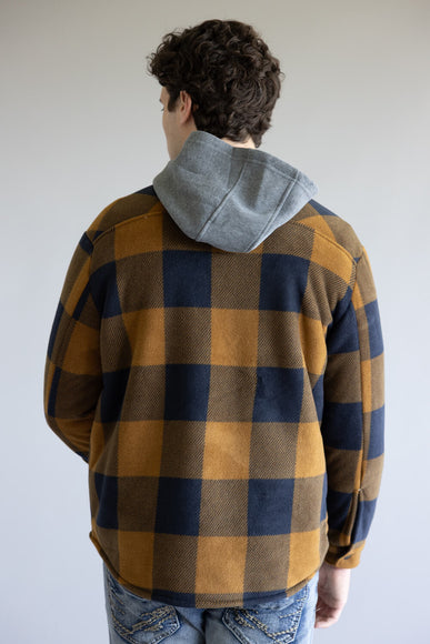 Sherpa Lined Polar Hooded Shacket for Men in Wood