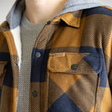 Sherpa Lined Polar Hooded Shacket for Men in Wood