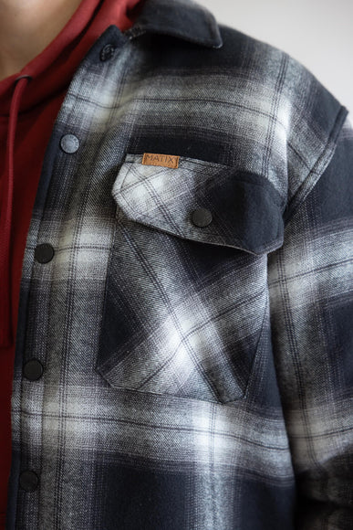 Sherpa Lined Shirt Jacket for Men in Black