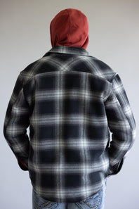 Sherpa Lined Shirt Jacket for Men in Black
