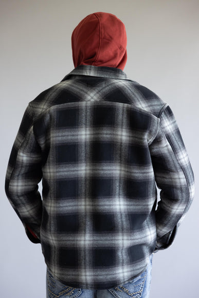 Sherpa Lined Shirt Jacket for Men in Black