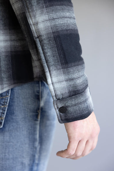 Sherpa Lined Shirt Jacket for Men in Black