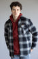 Sherpa Lined Shirt Jacket for Men in Black
