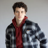 Sherpa Lined Shirt Jacket for Men in Black