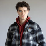 Sherpa Lined Shirt Jacket for Men in Black