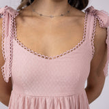 Maxi Tie Sleeve Dress for Women in Light Pink