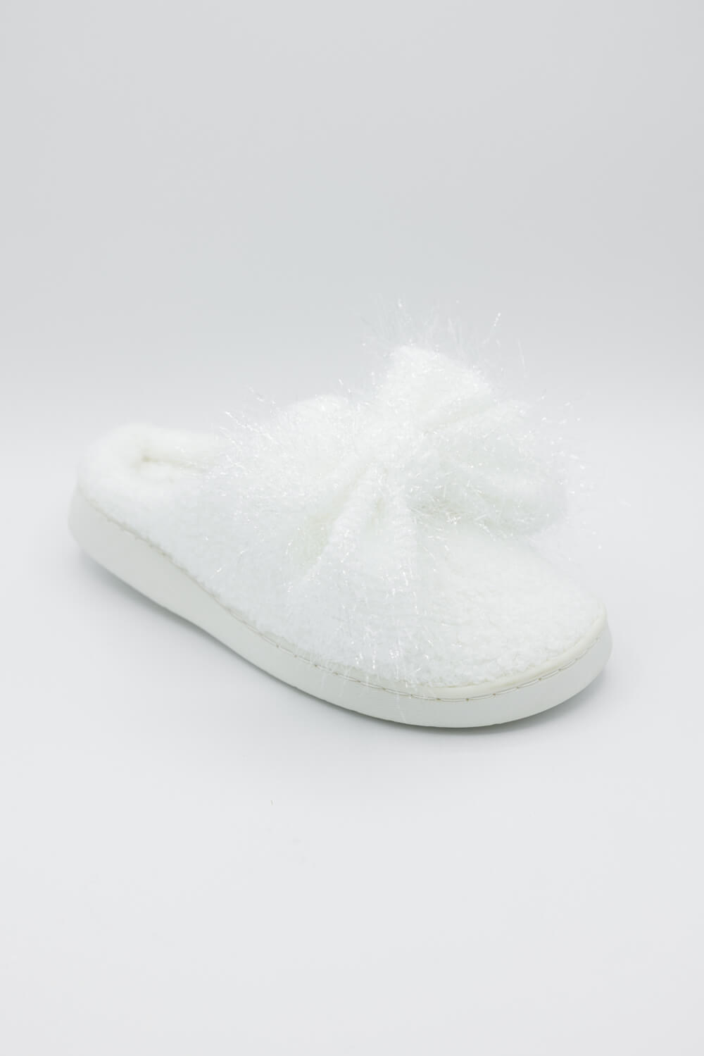 3D Bow Slippers for Women in White
