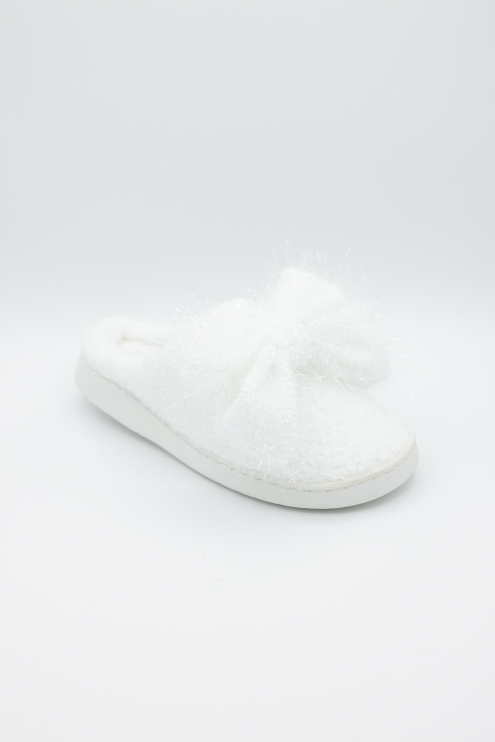 3D Bow Slippers for Women in White