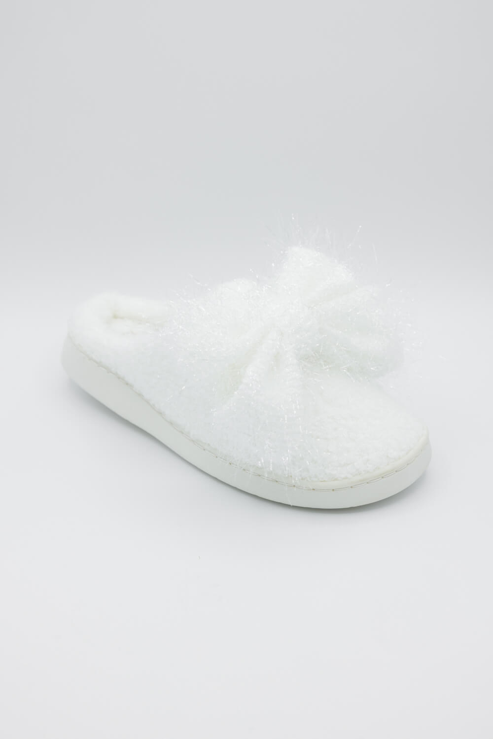 3D Bow Slippers for Women in White