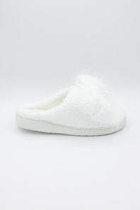 3D Bow Slippers for Women in White