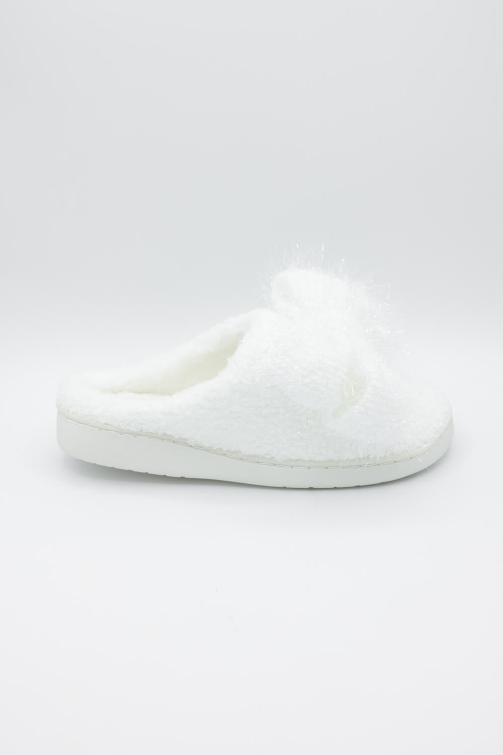 3D Bow Slippers for Women in White