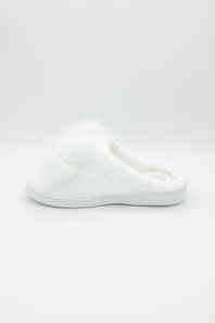 3D Bow Slippers for Women in White