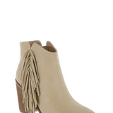 MIA Shoes Cisco Fringe Ankle Booties for Women in Natural