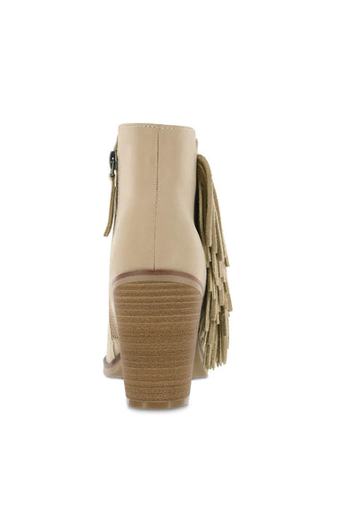 MIA Shoes Cisco Fringe Ankle Booties for Women in Natural