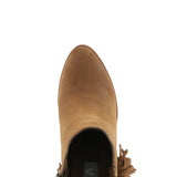 MIA Shoes Cisco Fringe Ankle Booties for Women in Cognac Brown