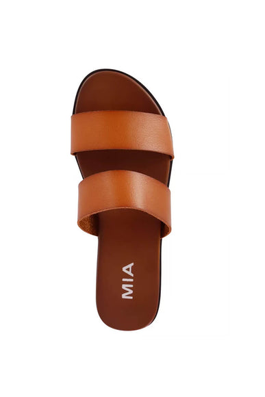 MIA Elori 2-Band Slides for Women in Brown