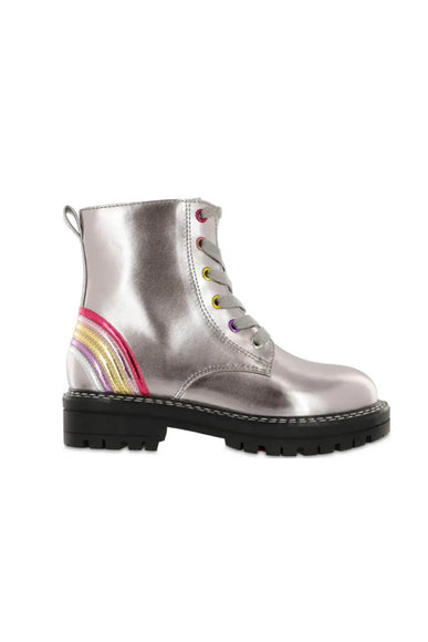 MIA Shoes Padma Combat Booties for Girls in Pewter