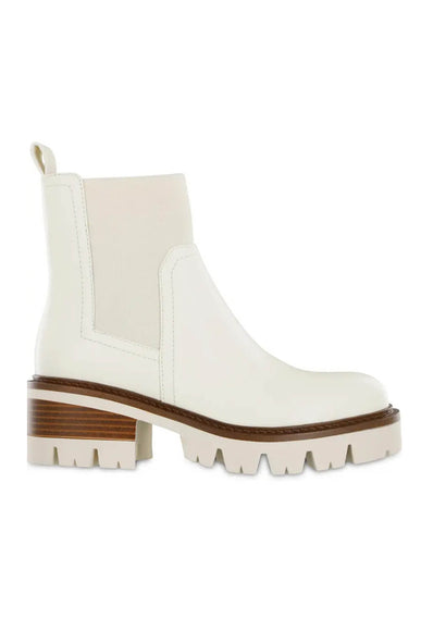 MIA Shoes Ives Lug Booties for Women in Bone White