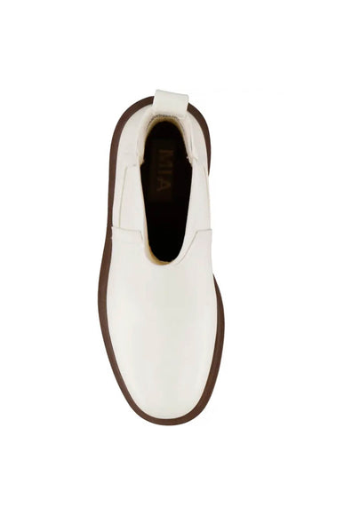 MIA Shoes Ives Lug Booties for Women in Bone White