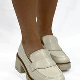 MIA Shoes Robbin Lug Loafers for Women in Bone