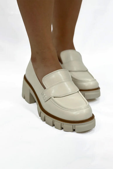 MIA Shoes Robbin Lug Loafers for Women in Bone
