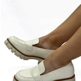 MIA Shoes Robbin Lug Loafers for Women in Bone