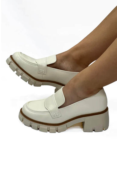 MIA Shoes Robbin Lug Loafers for Women in Bone