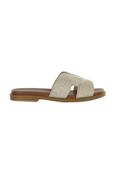 MIA Shoes Perri H-Slide Sandals for Women in Soft Gold