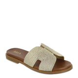 MIA Shoes Perri H-Slide Sandals for Women in Soft Gold