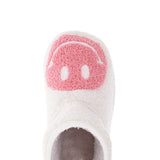 MIA Smiley Face Slipper Booties for Women in Pink