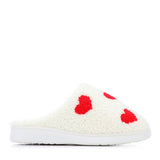 MIA Cozi Red Heart Slippers for Women in Red/White