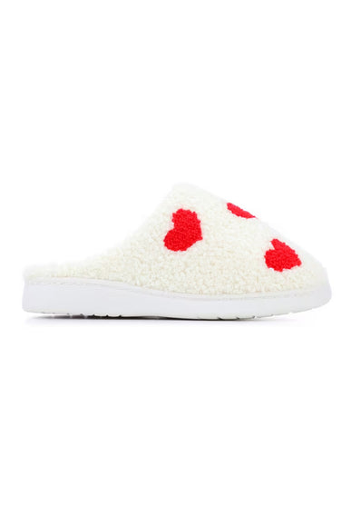 MIA Cozi Red Heart Slippers for Women in Red/White