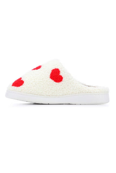 MIA Cozi Red Heart Slippers for Women in Red/White