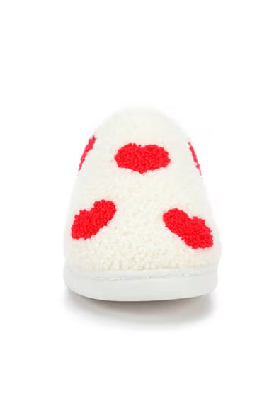 MIA Cozi Red Heart Slippers for Women in Red/White