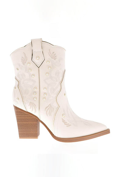 MIA Wendi Western Booties for Women in Off White