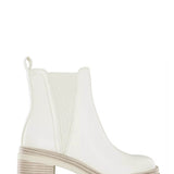 MIA Shoes Adea Lug Booties for Women in Bone White