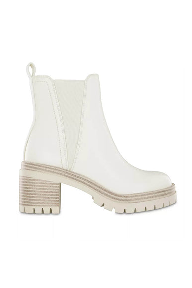 MIA Shoes Adea Lug Booties for Women in Bone White