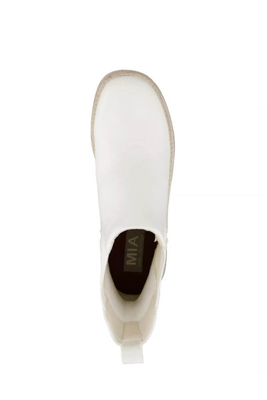 MIA Shoes Adea Lug Booties for Women in Bone White