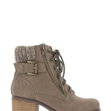 MIA Shoes Beckham Lug Booties for Women in Taupe